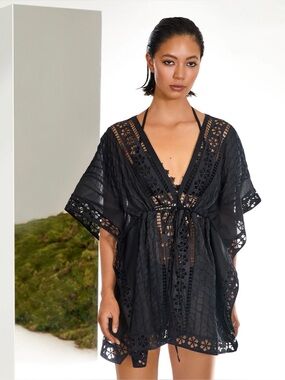 Charo Ruiz Black Masie kaftan cover up